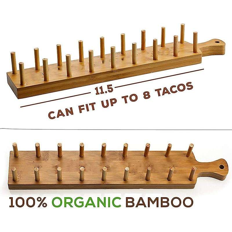 Bamboo Taco Tray and Appetizer Tacos Also for Tortillas, Burritos