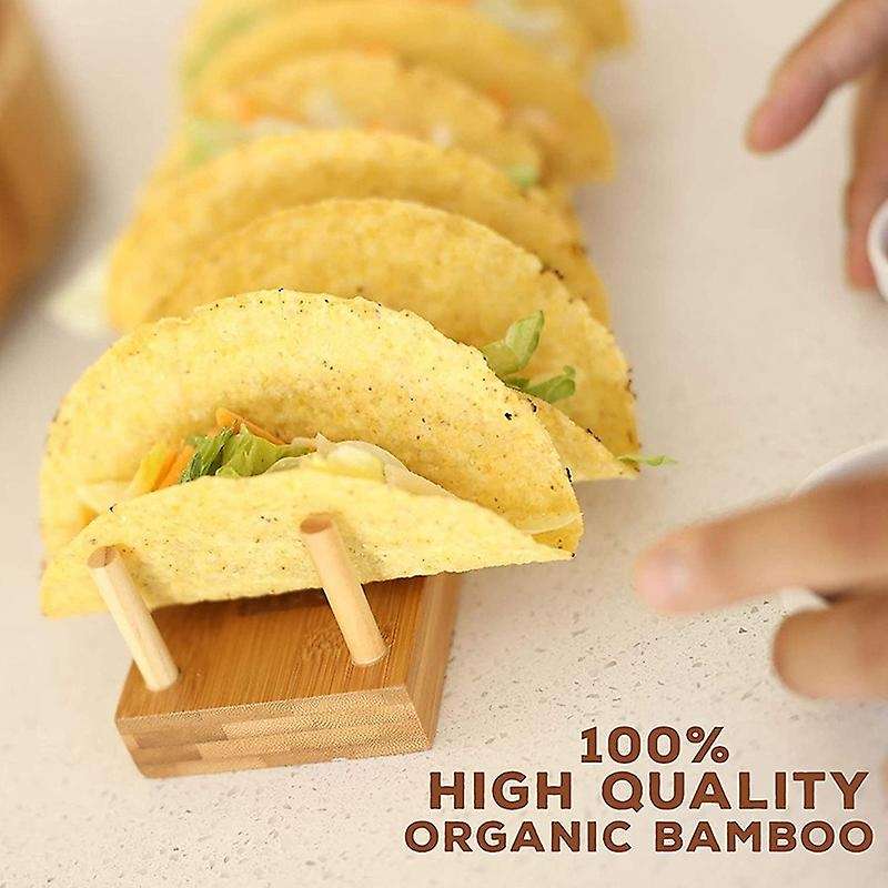 Bamboo Taco Tray and Appetizer Tacos Also for Tortillas, Burritos