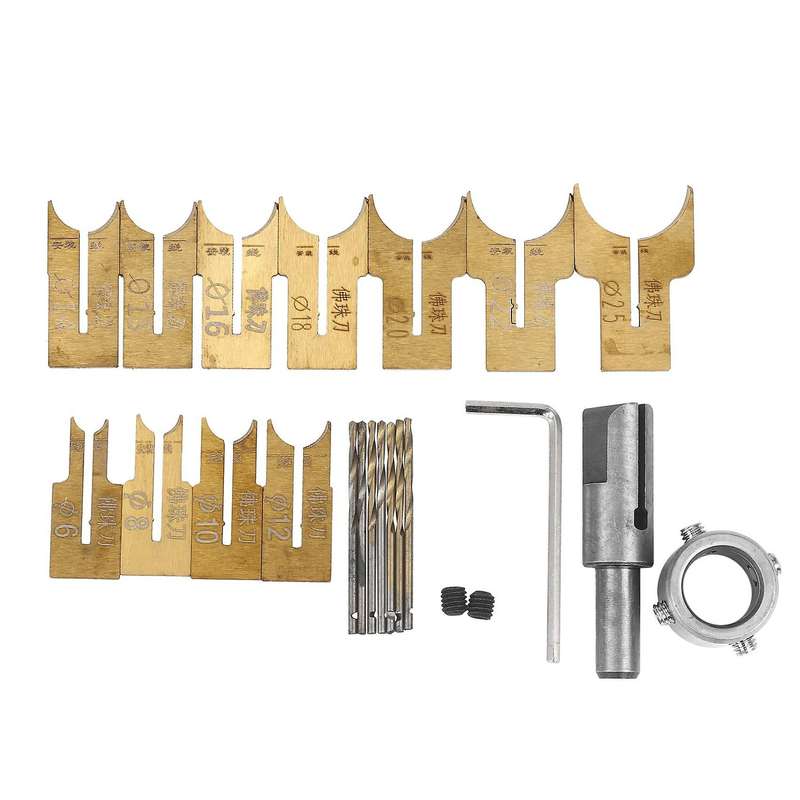 Wooden Beads Drill Bit Ball Milling Cutter Set 24pcs Woodworking Tool