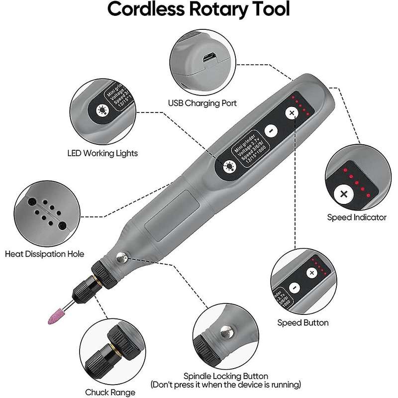Cordless Rotary Tool Kit for Cutting,engraving,polishing & Diy Crafts