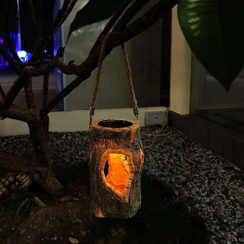 Led Solar Hanging Lantern Lamp Solar Garden Lights Resin for Garden