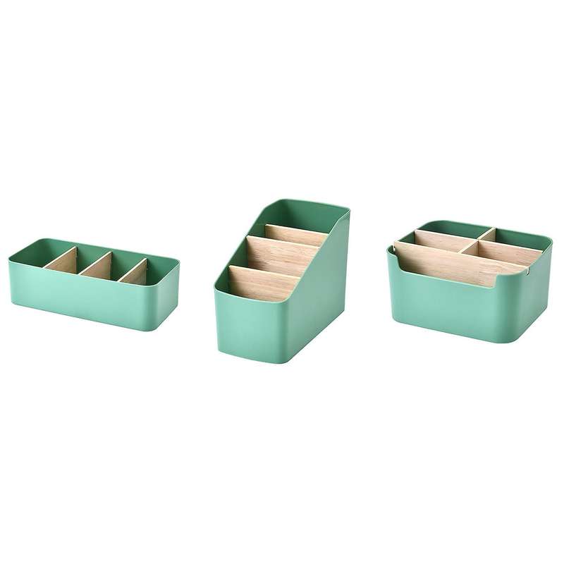 Desktop Makeup Organizer Storage Box for Living Room Bathroom Green