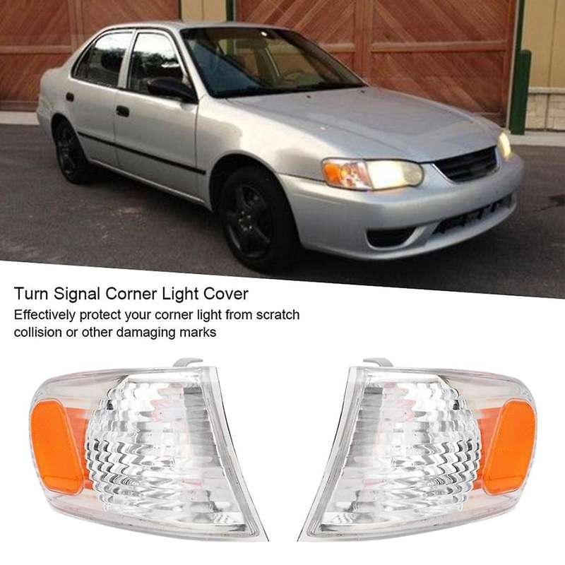 1 Pair Car Front Corner Light Turn Signal Lamp Cover Shell for Toyota