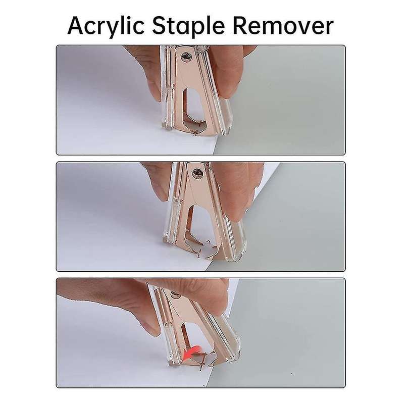 Acrylic Stapler Set, Staple Remover, Tape Dispenser, Rose Gold