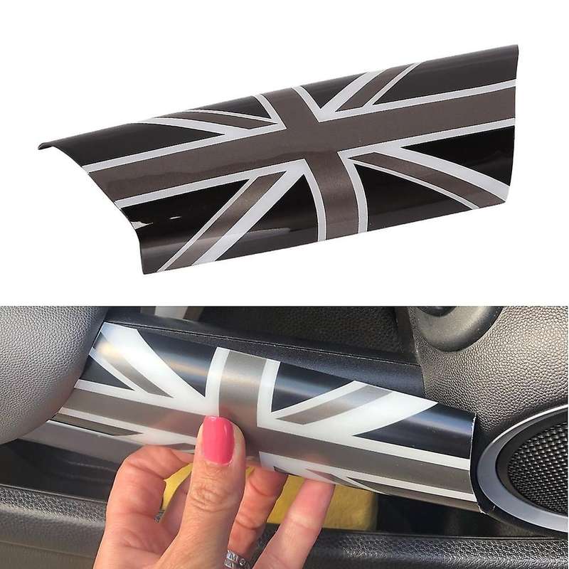 Gray Union Jack Car Door Handle Decals for Mini Cooper R55 R56 R57