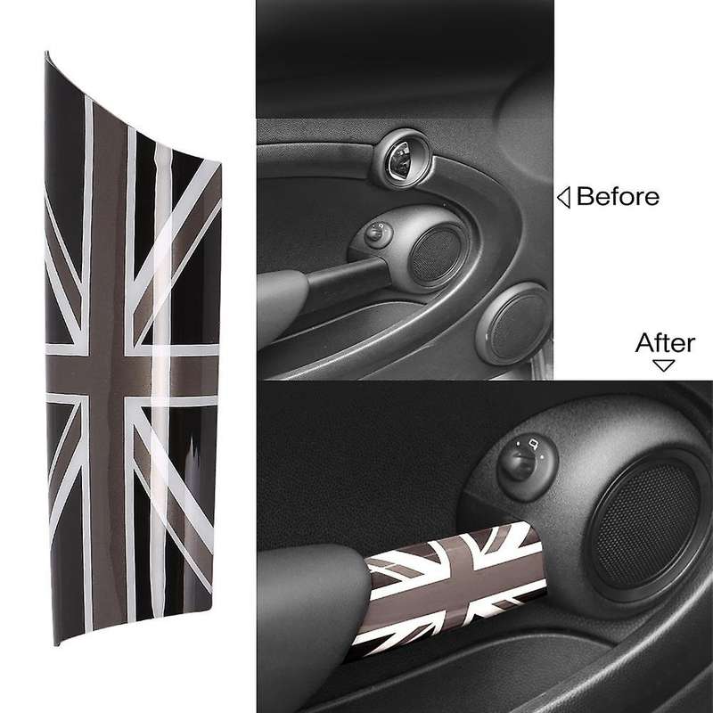 Gray Union Jack Car Door Handle Decals for Mini Cooper R55 R56 R57