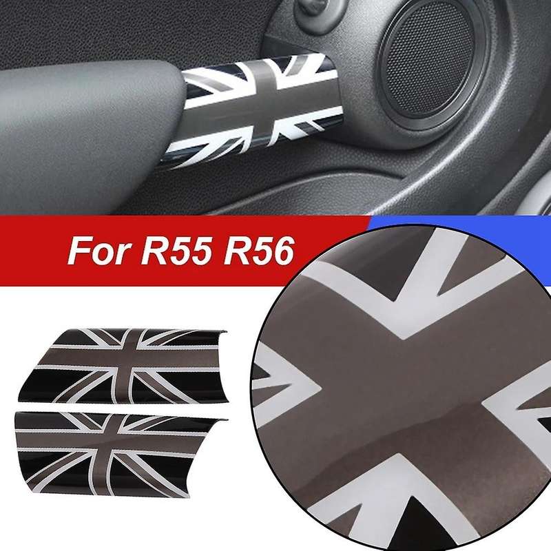 Gray Union Jack Car Door Handle Decals for Mini Cooper R55 R56 R57