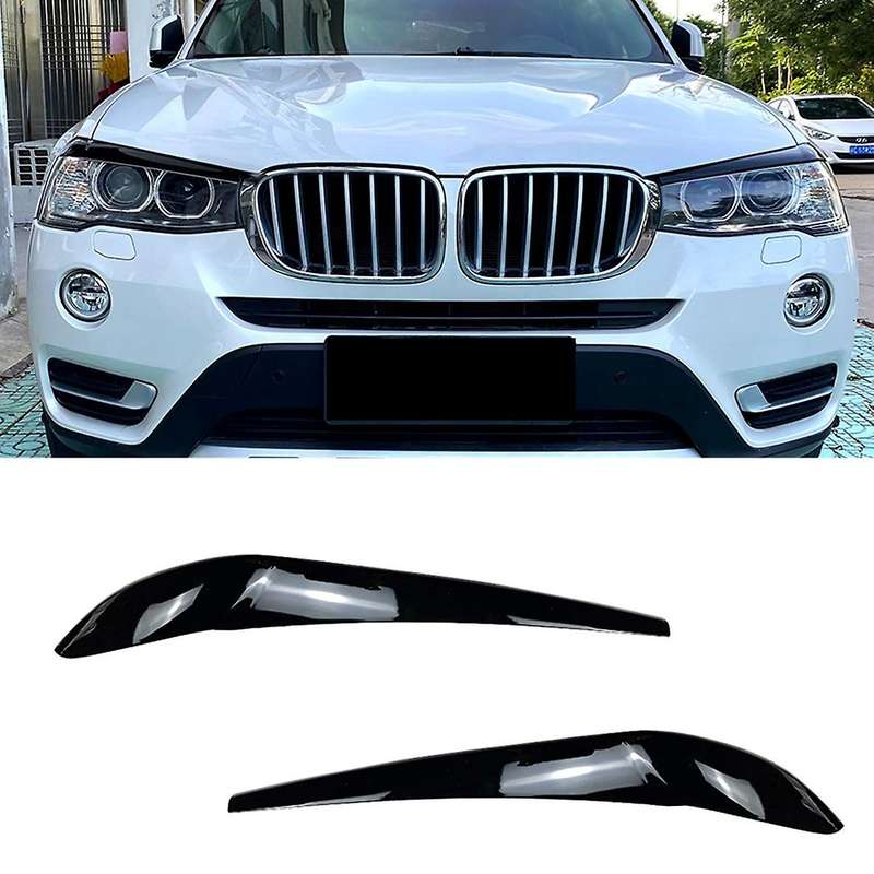 For -bmw X3 F25 X4 F26 Front Headlight Lamp Cover Bright Black