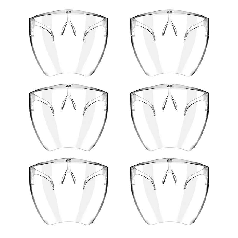 6pc Half Face Shield,transparent Glasses Face and Eye Protection