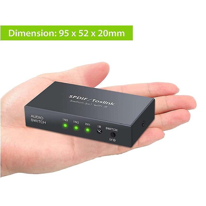 Digital Optical Audio Switcher 3x1 Spdif Toslink Switch Box