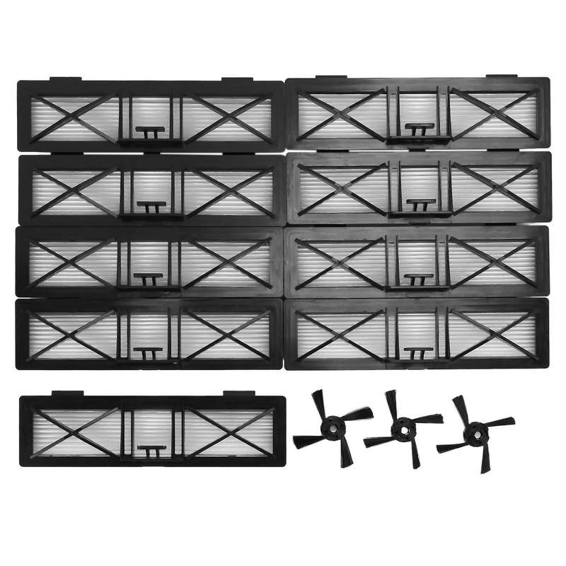 9x Hepa Filter 3x Side Brush for Neato Botvac D3 D4 D5 D6 D7 D70 D75
