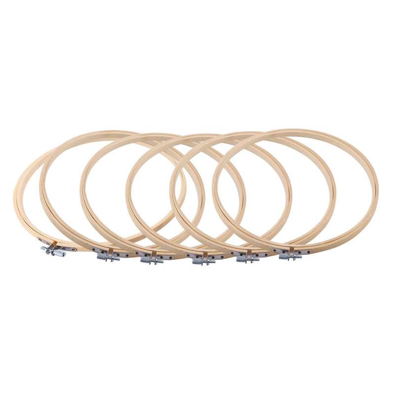 12 Pieces 10 Inch Embroidery Hoops Wooden Adjustable Bamboo Circle