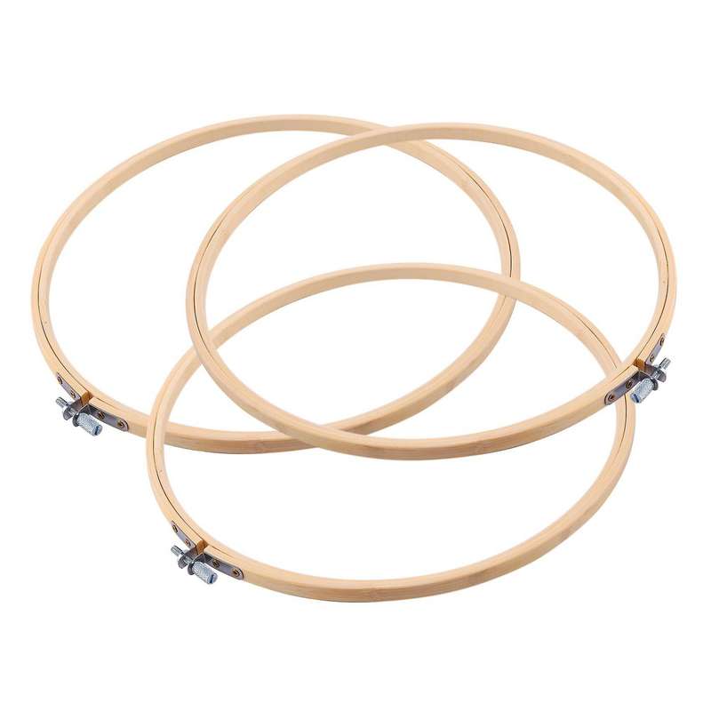 12 Pieces 10 Inch Embroidery Hoops Wooden Adjustable Bamboo Circle