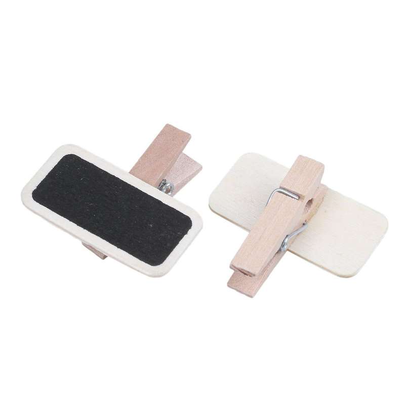 250 Mini Blackboard Wood Message Slate Rectangle Clip Clip Panel Card