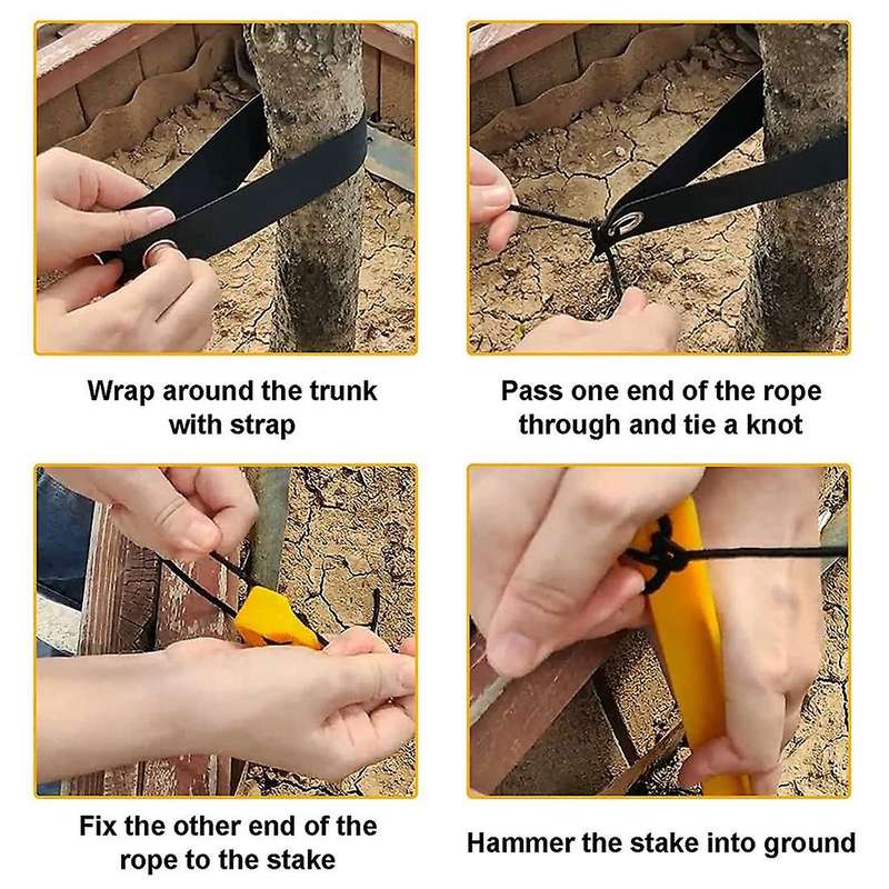 Tree Stake Kit with Hammer,tree Straight Anchoring,for Camping,hiking