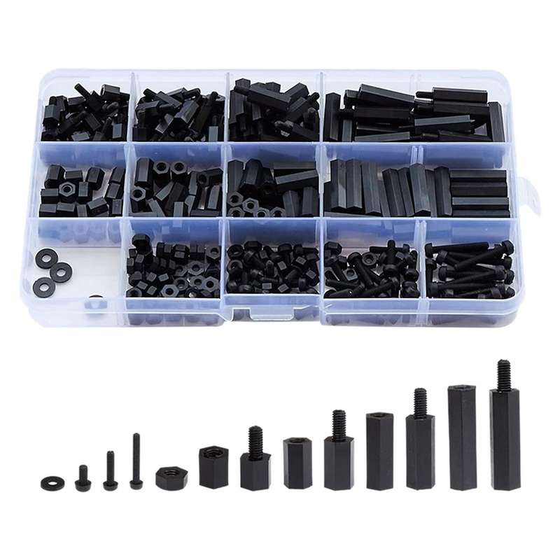320pcs M3 Male Female Nylon Hex Spacer Pcb Assorted Assortment Kit