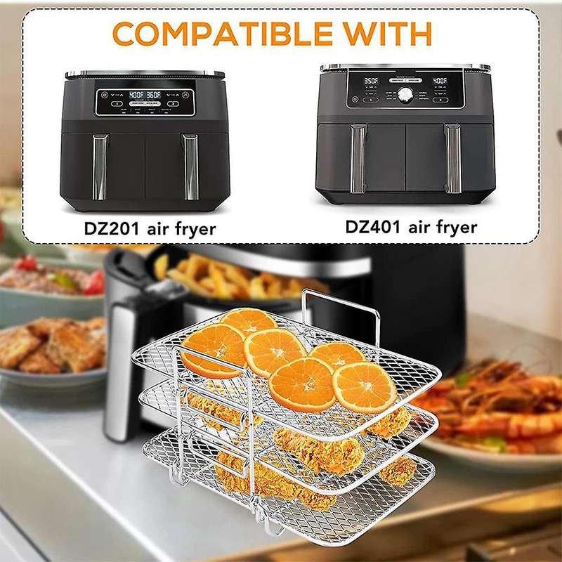Air Fryer Rack Stackable Dehydrator Rack for Ninja Dual Dz201 / Dz401