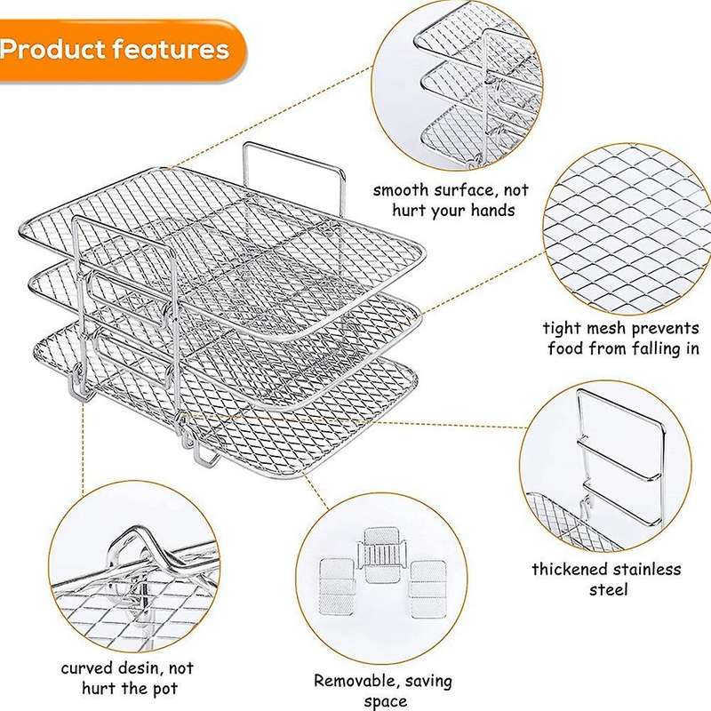 Air Fryer Rack Stackable Dehydrator Rack for Ninja Dual Dz201 / Dz401