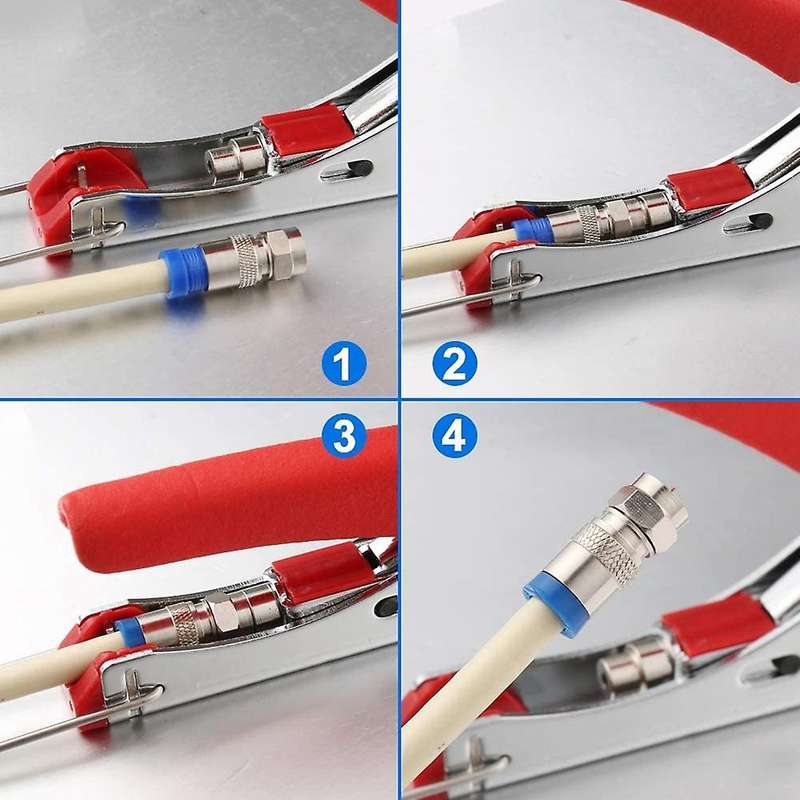 Coax Cable Crimper Coaxial Rg6 Compression Tool Kit with 20pcs F Rg6