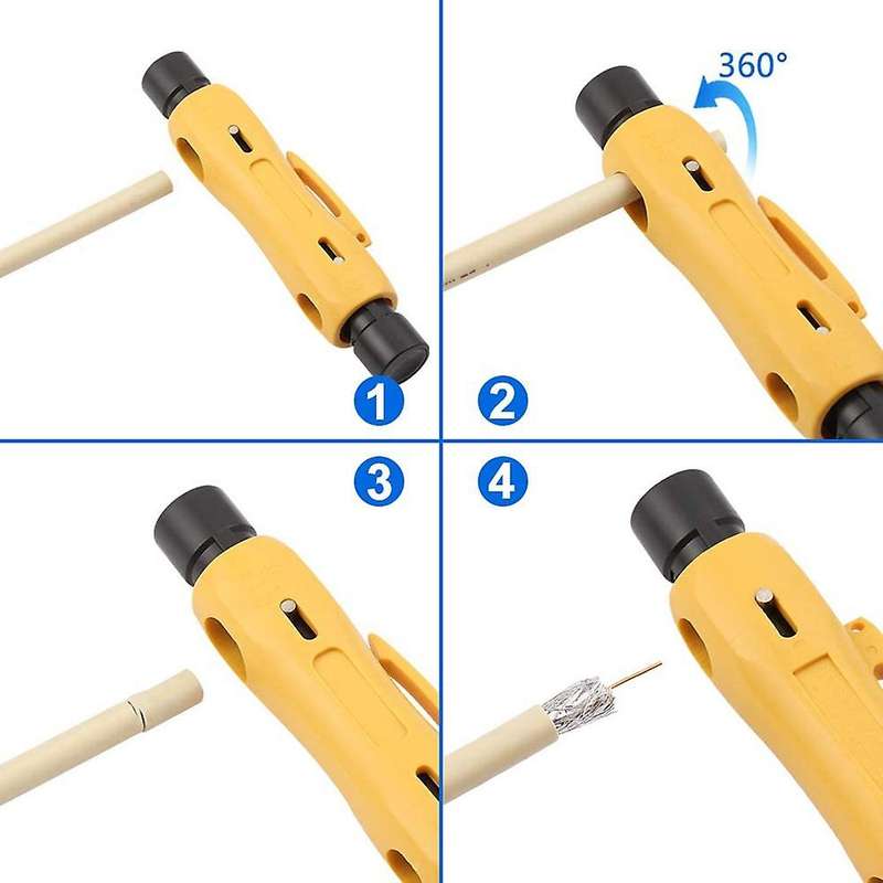 Coax Cable Crimper Coaxial Rg6 Compression Tool Kit with 20pcs F Rg6