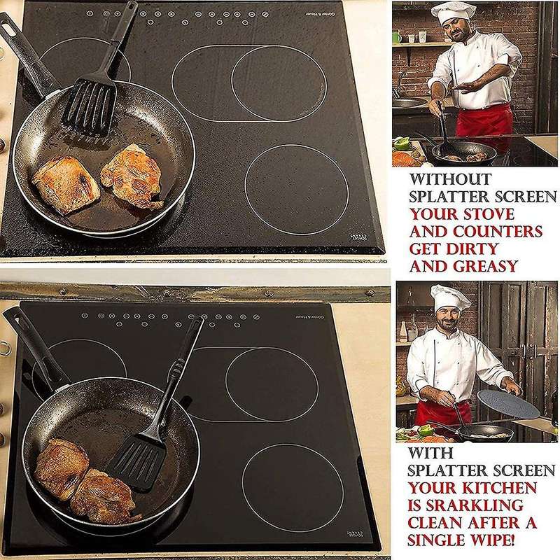 Grease Splatter Guard with Folding Handle,for Cooking,13 Inch,gray