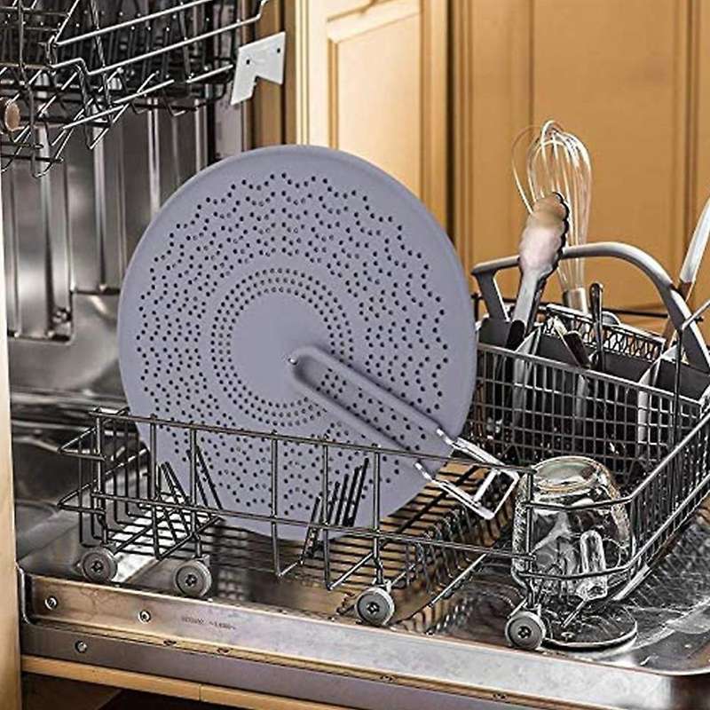 Grease Splatter Guard with Folding Handle,for Cooking,13 Inch,gray