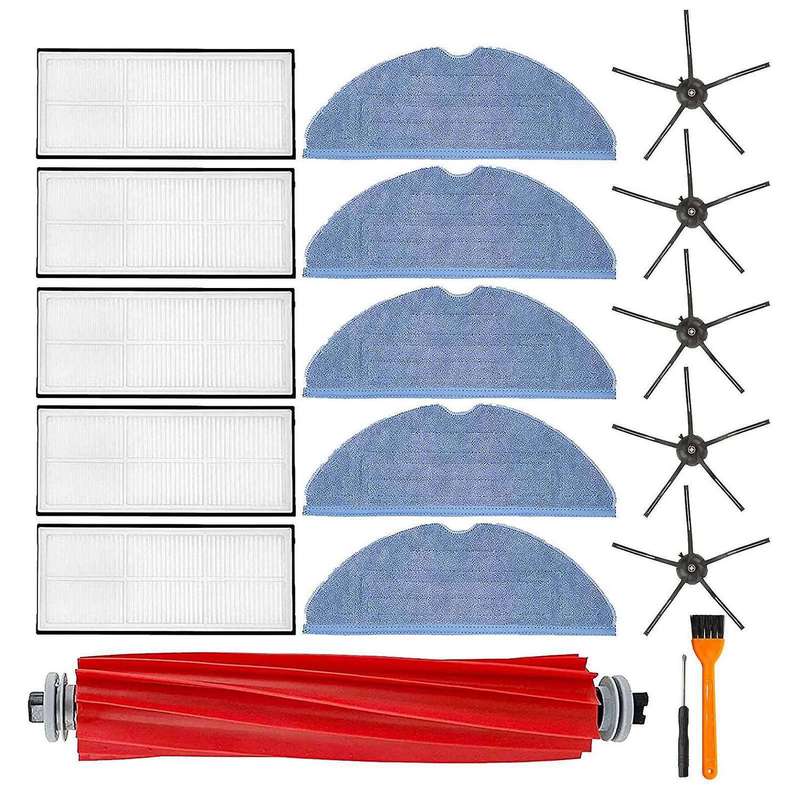 Replacement Parts Kit Main Brush Side Brush Hepa Filter Mop Cloth