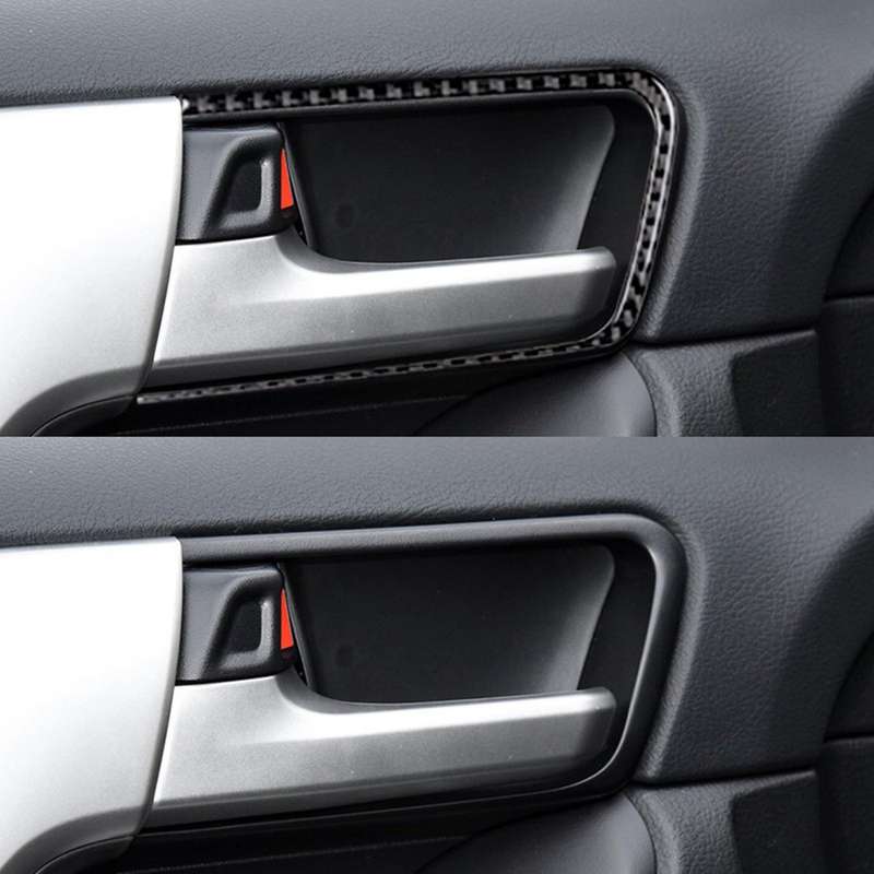 4pcs Carbon Fiber Inner Arm Door Bowl Handle Trim Frame Cover