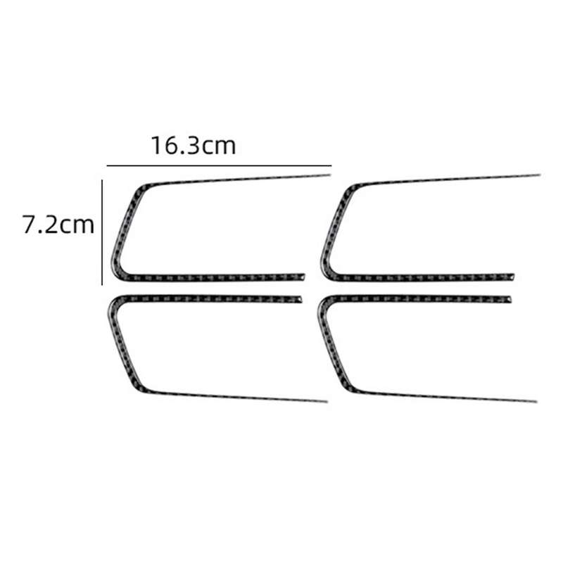 4pcs Carbon Fiber Inner Arm Door Bowl Handle Trim Frame Cover