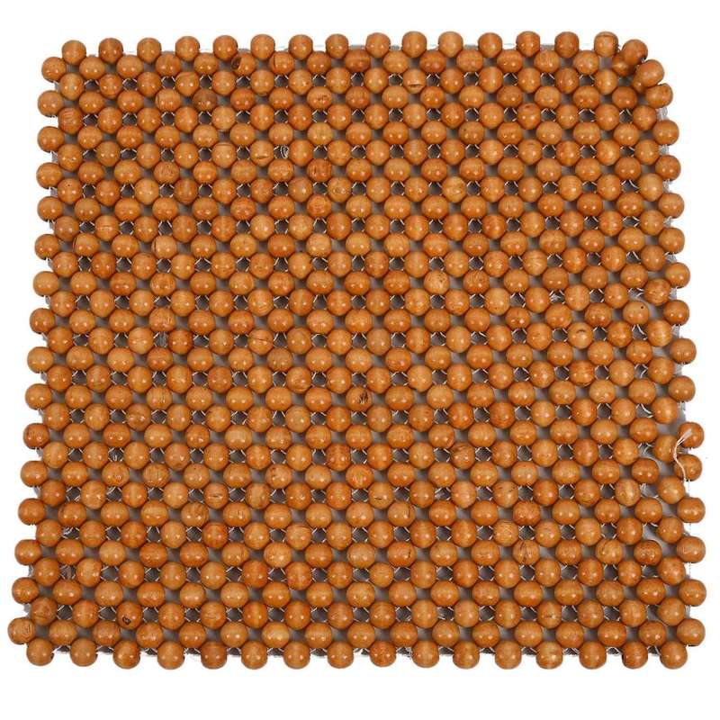 Car Seat Cushion Wooden Beads Chair Art Massage Cushion Beige