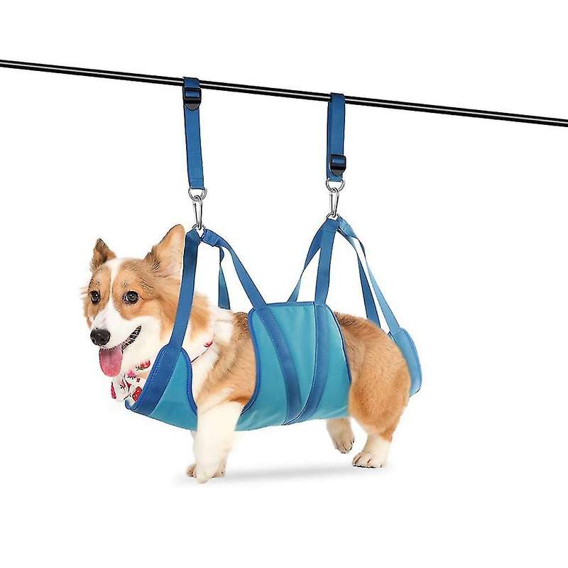 Pet Hammock for Pet Dog Restraint Bag with Grooming Tools, Blue L