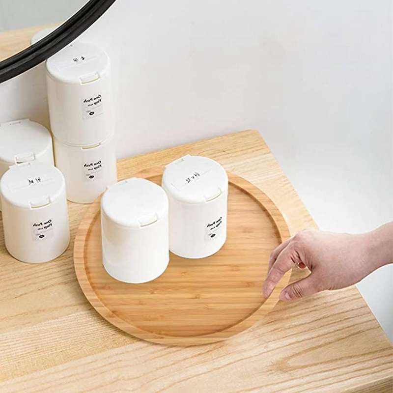 12 Inch Diameter Bamboo Lazy Susan Turntable for Kitchen Spice Bottle