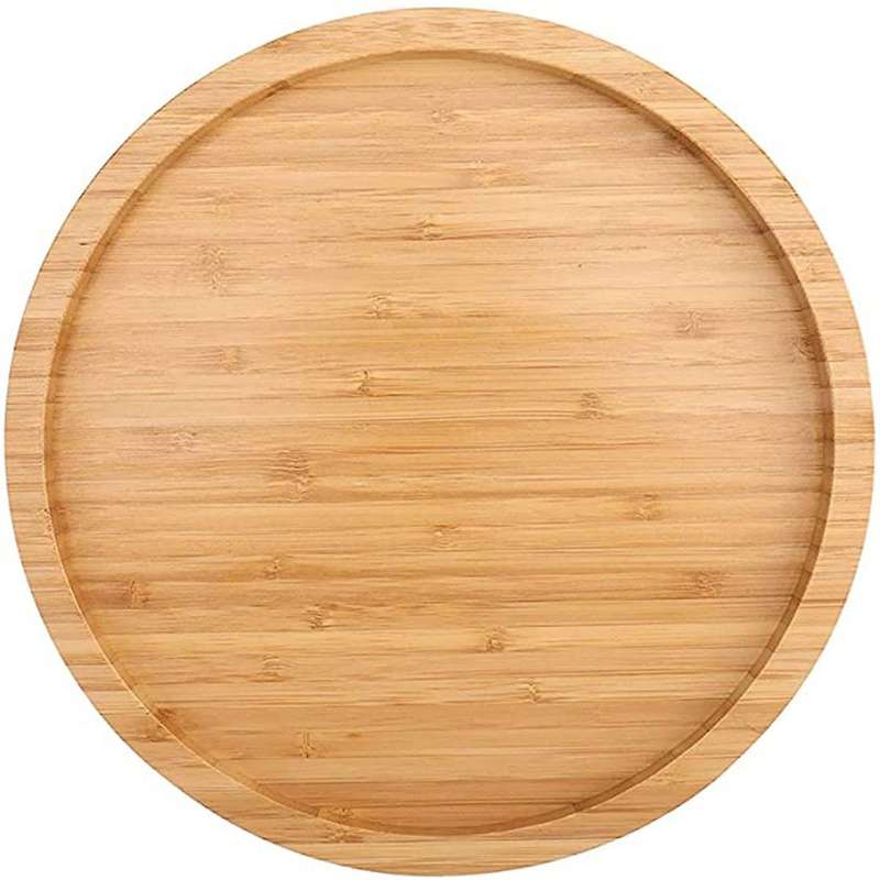 12 Inch Diameter Bamboo Lazy Susan Turntable for Kitchen Spice Bottle