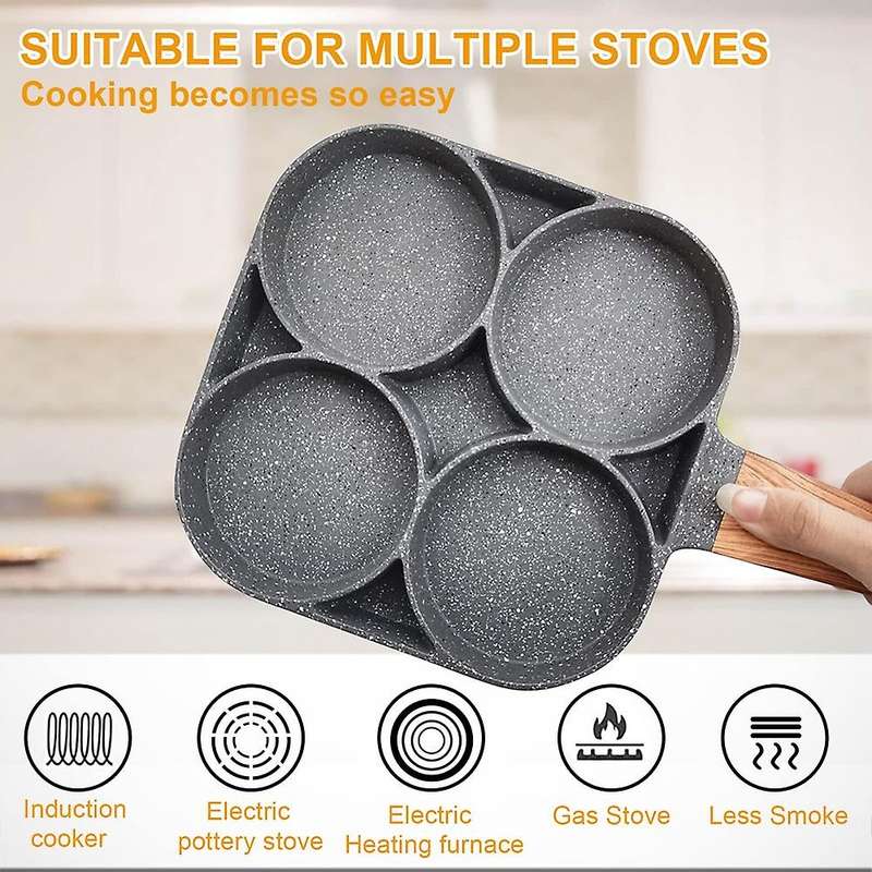 Non-stick Pancake Pan Egg Pan with 4 Hole Fried Egg Pan