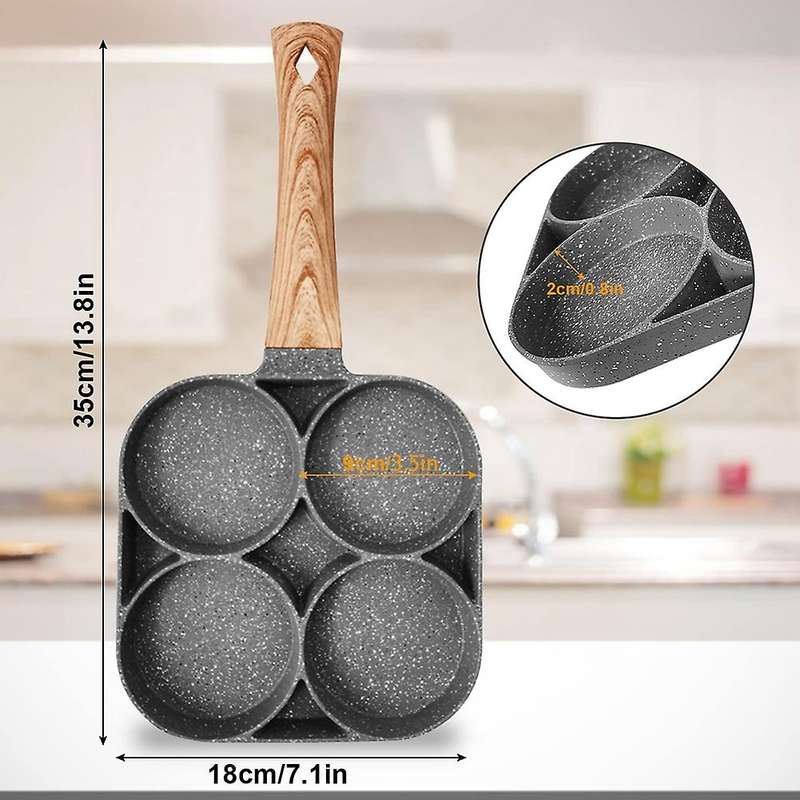 Non-stick Pancake Pan Egg Pan with 4 Hole Fried Egg Pan