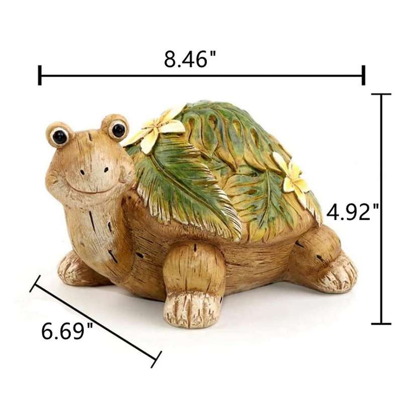 Floral Turtle Garden Statue, Outdoor Decorative Resin Statue Ornament