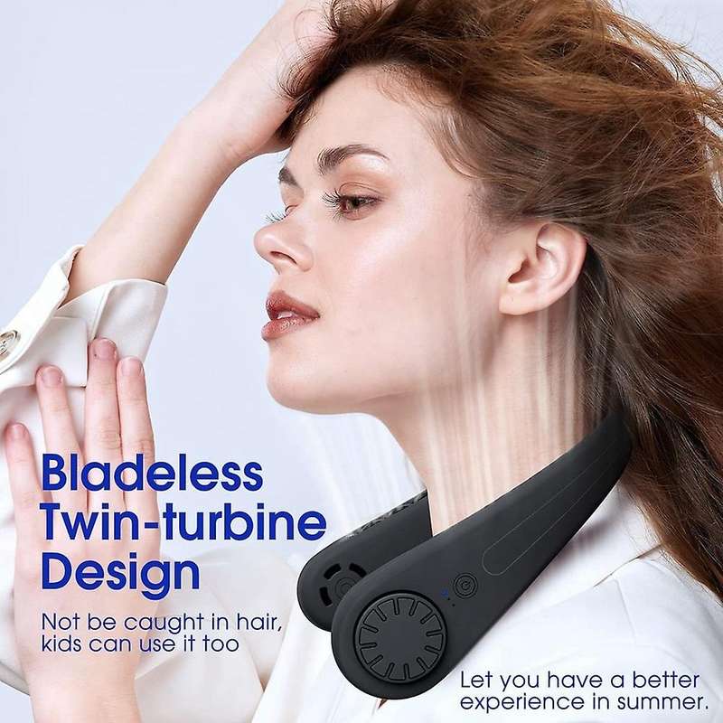 Bladeless Neck Fan,portable Fan Rechargeable,personal Fan,black