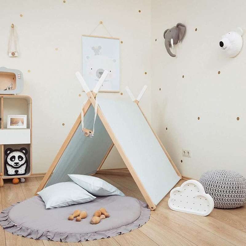 Round Solid Color Lace Play Mat, Baby Room Crawling Mat (light Gray)