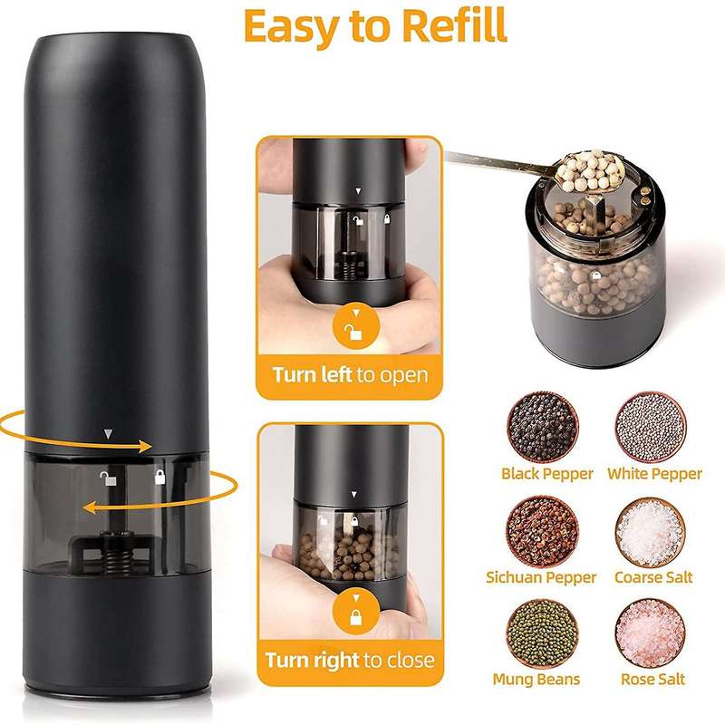 Electric Pepper Grinder,automatic Pepper and Salt Mill Grinder