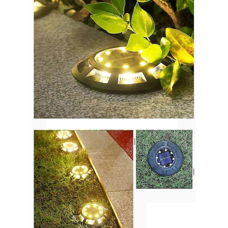 4pcs Solar Buried Light Outdoor Lawn Light Decor Waterproof Floor