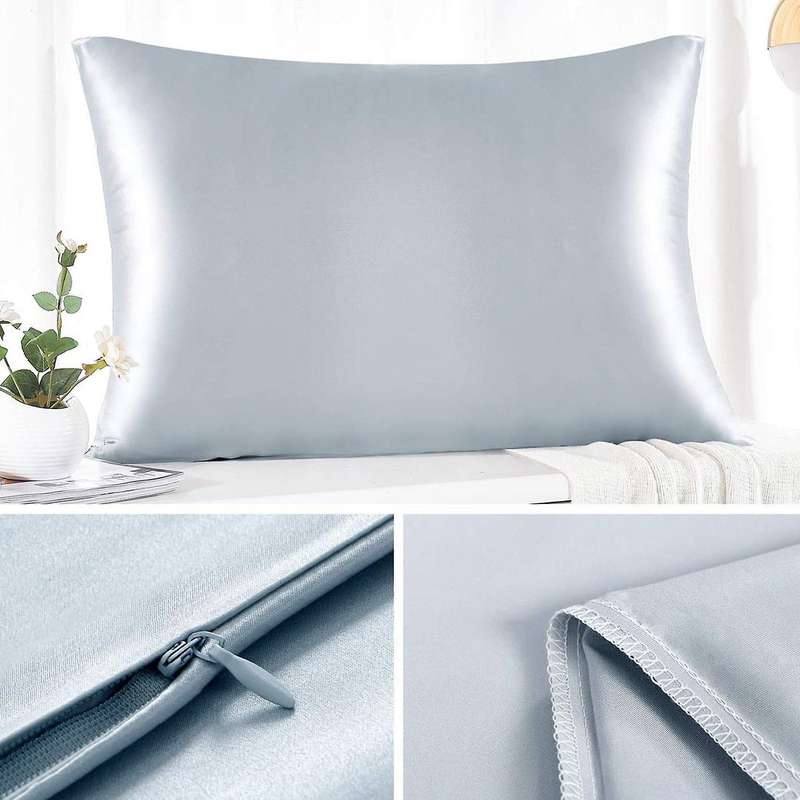 Mulberry Silk Pillowcase for Hair and Skin, 50x75cm-silver Gray