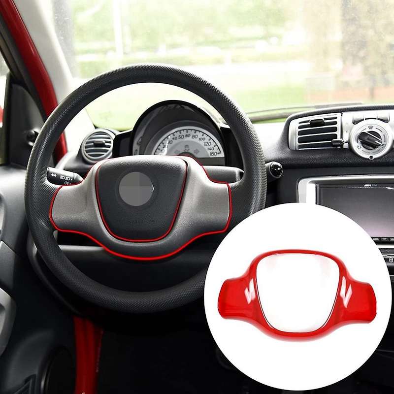 For Benz Smart 2009-2015 Car Steering Wheel Panel Cover,red