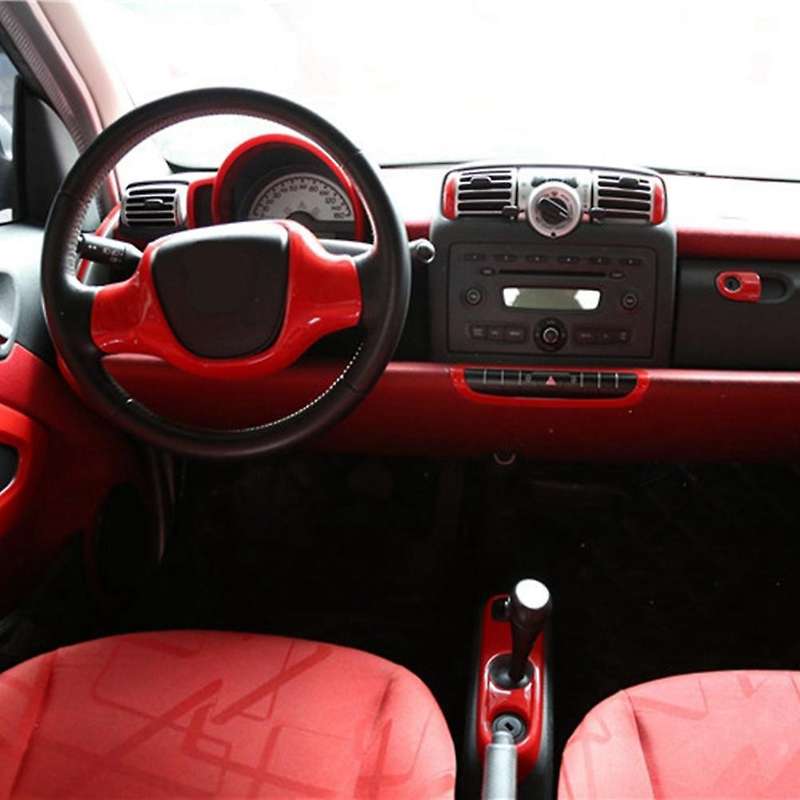 For Benz Smart 2009-2015 Car Steering Wheel Panel Cover,red