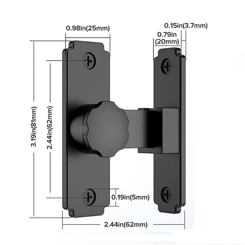 Sliding Door Lock Hardware, Gate Latches Flip Latch Lock Black 2pack