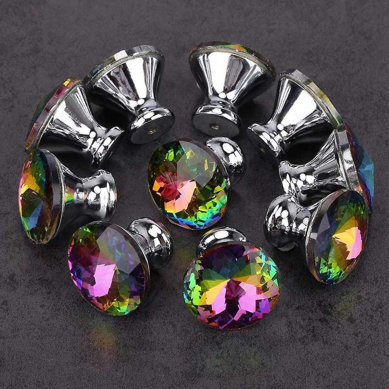 10pcs 30mm Colorful Knobs Glass Cabinet Knobs Drawer Pulls Handle