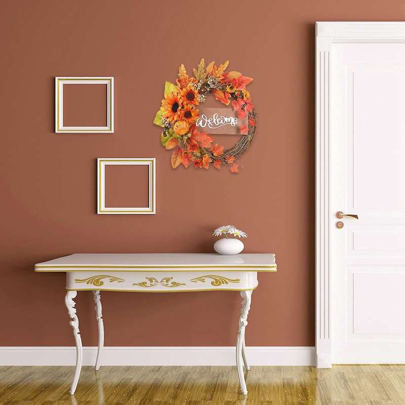 Fall Wreaths for Front Door Artificial Wreaths for Thanksgiving Day