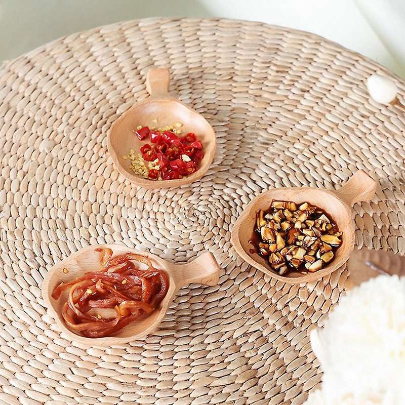Japan Style Dipping Sauce Dishes Wood Plates Seasoning Dishes