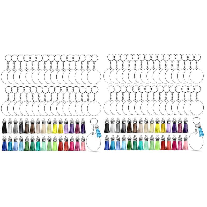 240pcs Ornament Blanks Kit Including Blanks, Tassels, Key Chain Rings