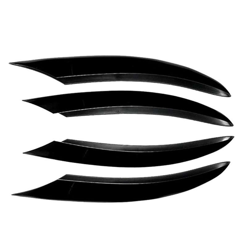 Abs Glossy Black Front Bumper Lower Grille Frame Fog Light Cover Trim