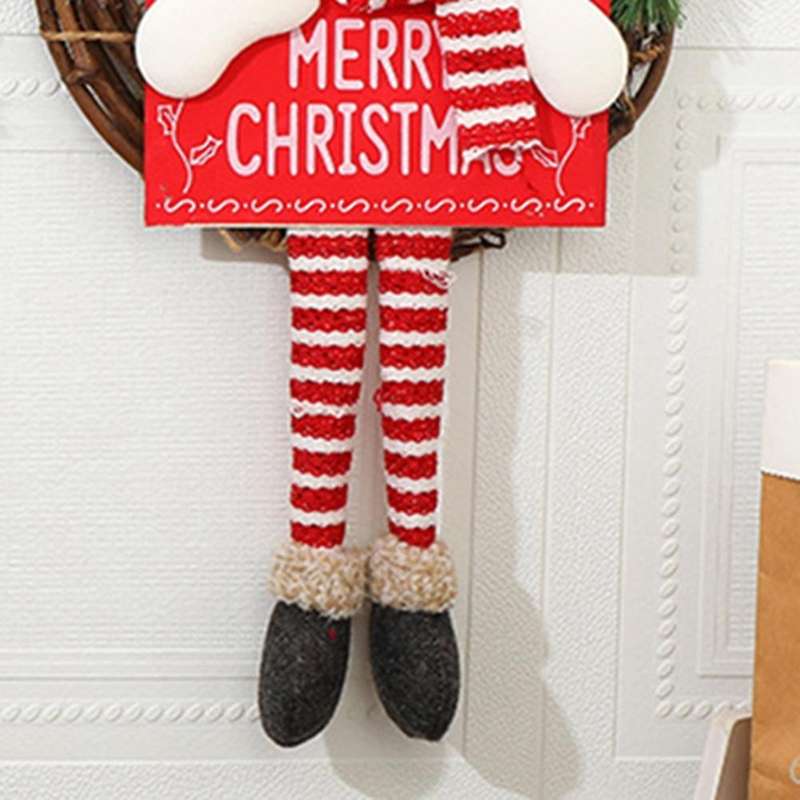 Rattan Garland Snowman Vine Ring Pendant Christmas Decorations C